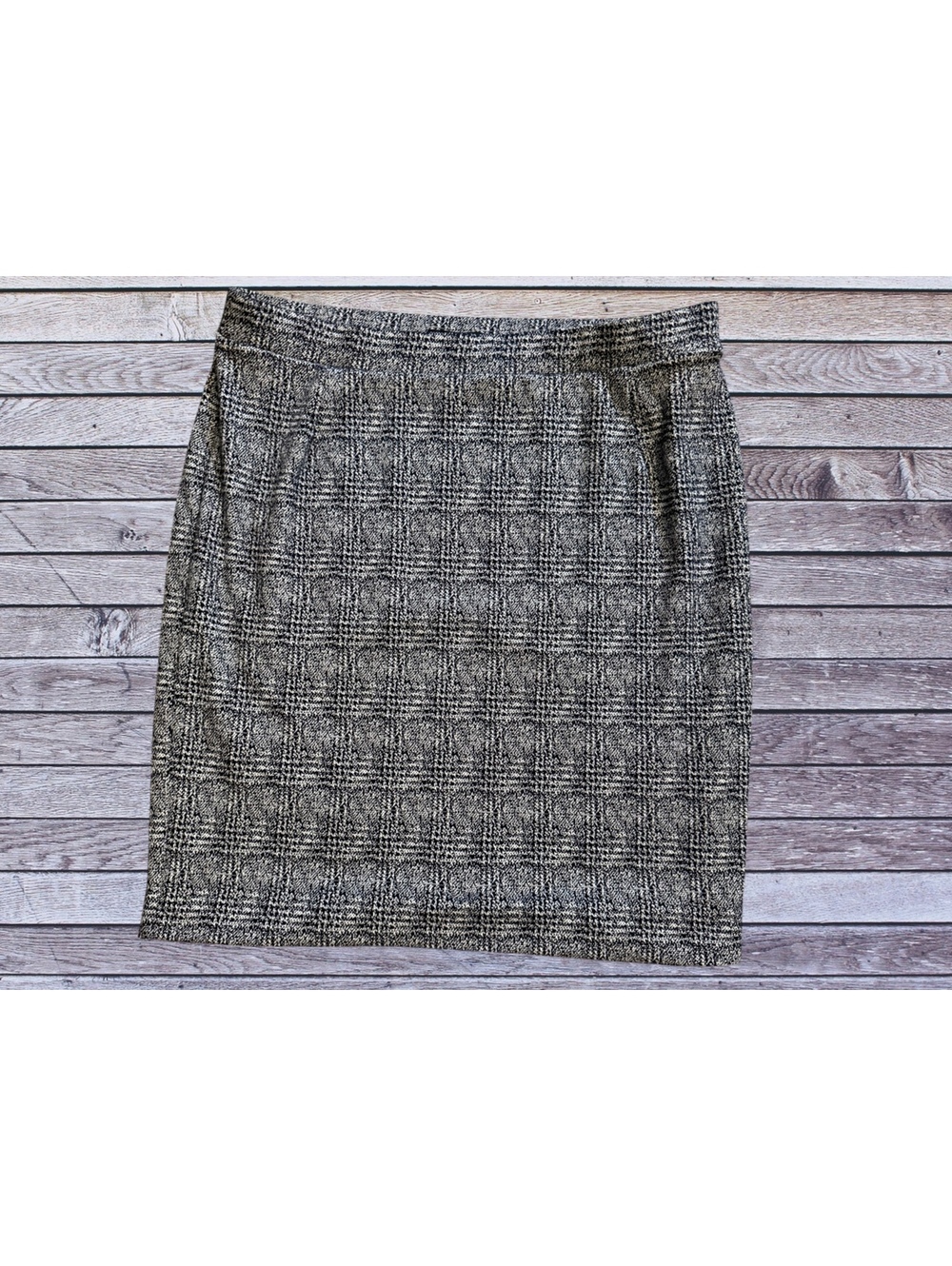 41 Hawthorn Women's Navy and White Plaid Pencil Skirt XXL